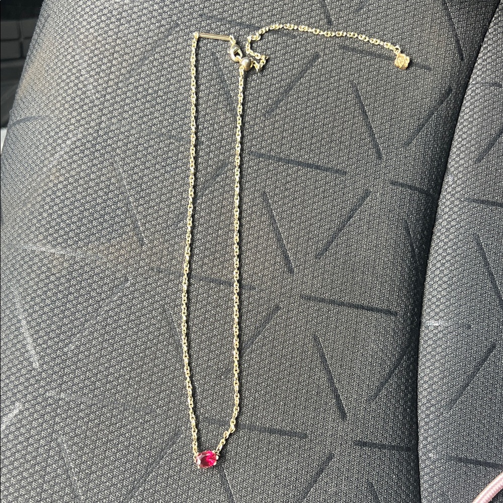 Kendra Scott Garnet Gold Necklace